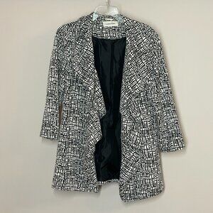 Calvin Klein Blazer Jacket - Black and White Pattern - Size 8